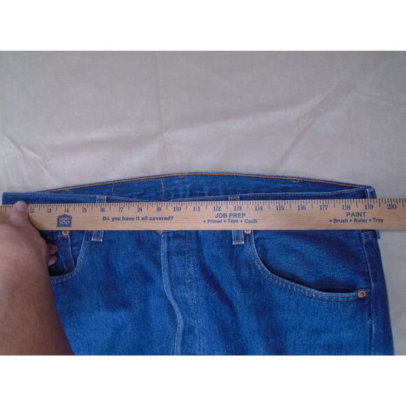 Vintage 90s Levis 501 Medium Wash Denima Button Fly Size 38x36 Red Tab - Picture 5 of 16